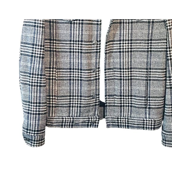 Zara Black Grey & Tan Plaid Jacket Shacket Coat Lumberjack Size Medium - Picture 4 of 10